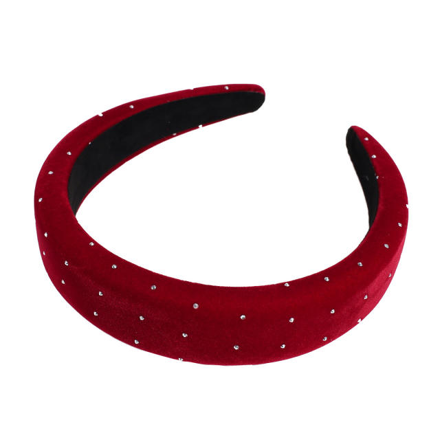 Plain color velvet padded headband