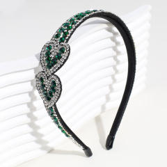 Personality color rhinestone heart headband