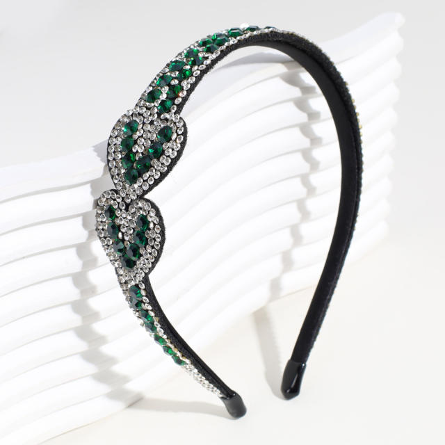 Personality color rhinestone heart headband
