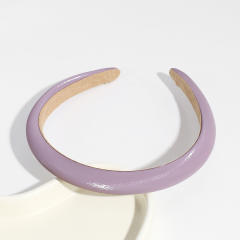 Plain color PU leather simple headband
