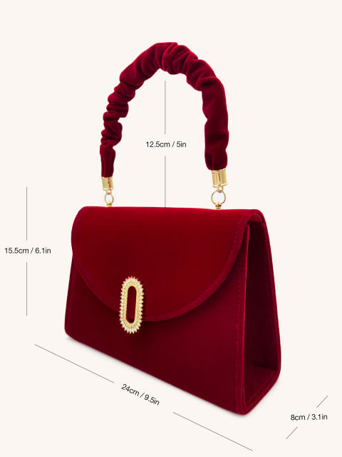 Popular red velvet evening bag