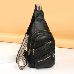 Soft leather outdoor sling bag