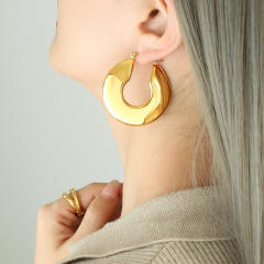 18K gold plated stainless steel chunky earrings