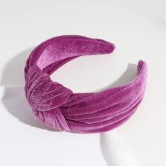 Winter design plain velvet knotted headband