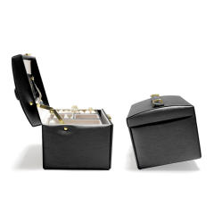 PU leather handle jewelry box