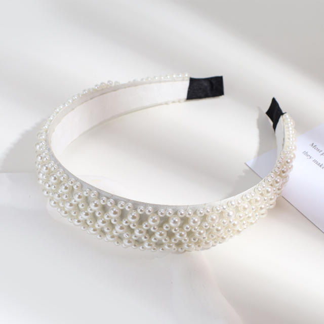 Baroque pearl beads wide headband