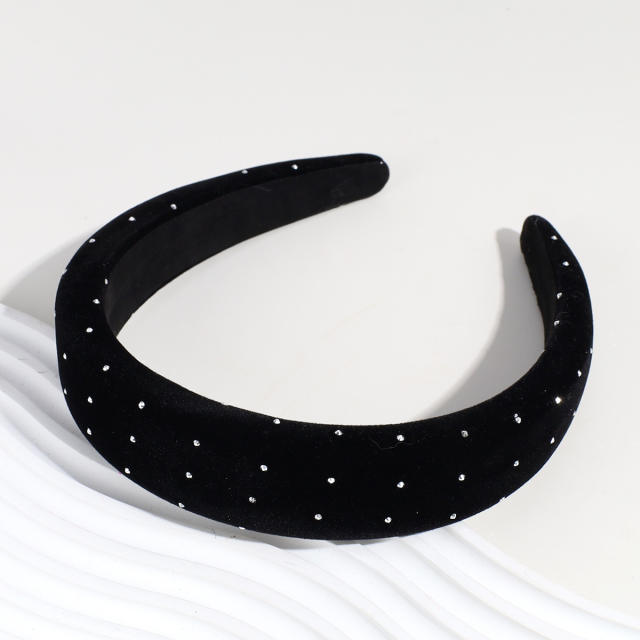 Plain color velvet padded headband