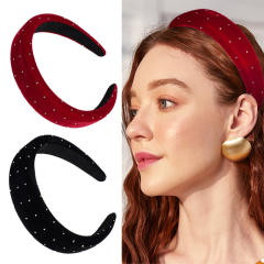 Plain color velvet padded headband