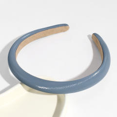 Plain color PU leather simple headband