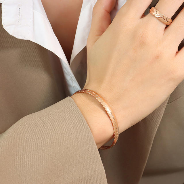 Personality stainless steel bangle rings