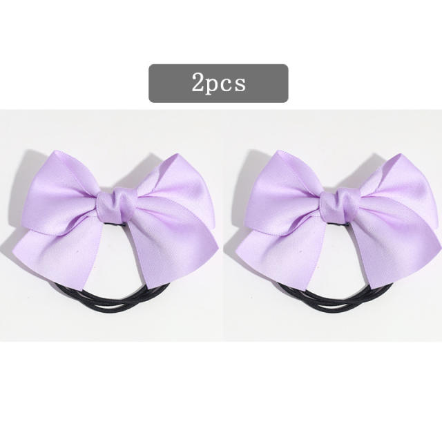 Korean fashion satin bow hair ties 2pcs set