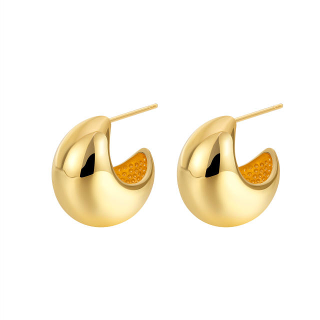 Vintage gold plated copper chunky earrings