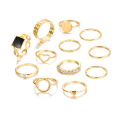 12pcs personality alloy stackable rings