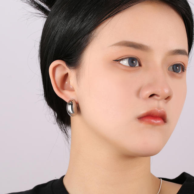 Vintage gold plated copper chunky earrings