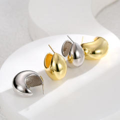 Vintage gold plated copper chunky earrings