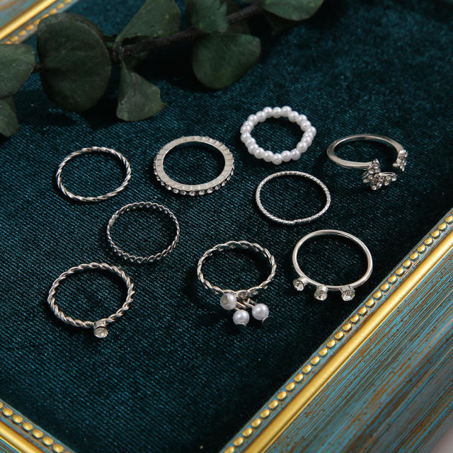 9pcs elegant stackable rings