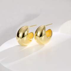 Vintage gold plated copper chunky earrings