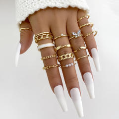 15pcs alloy stackable rings