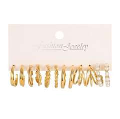 6 pair easy match alloy earring set