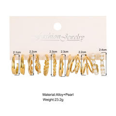 6 pair easy match alloy earring set