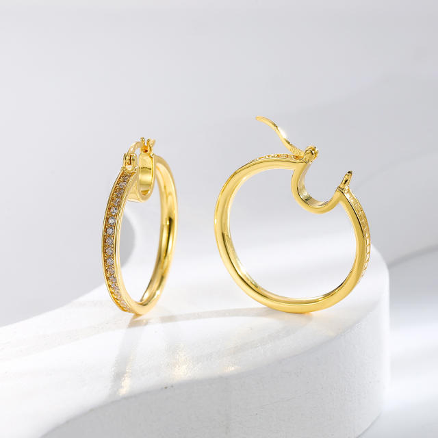 Unique gold plated copper hoop earrings