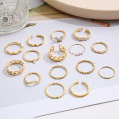 15pcs alloy stackable rings