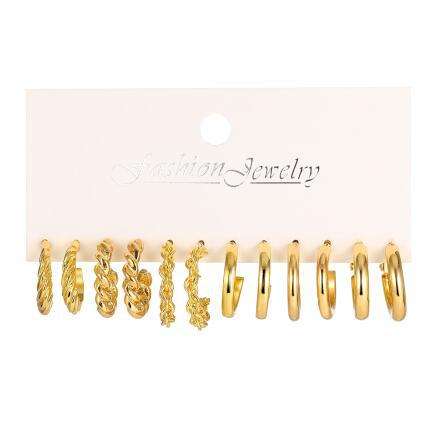 6 pair easy match alloy earring set
