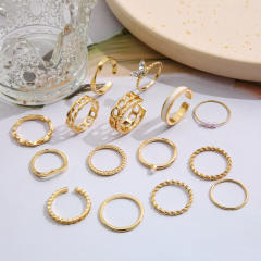 15pcs alloy stackable rings
