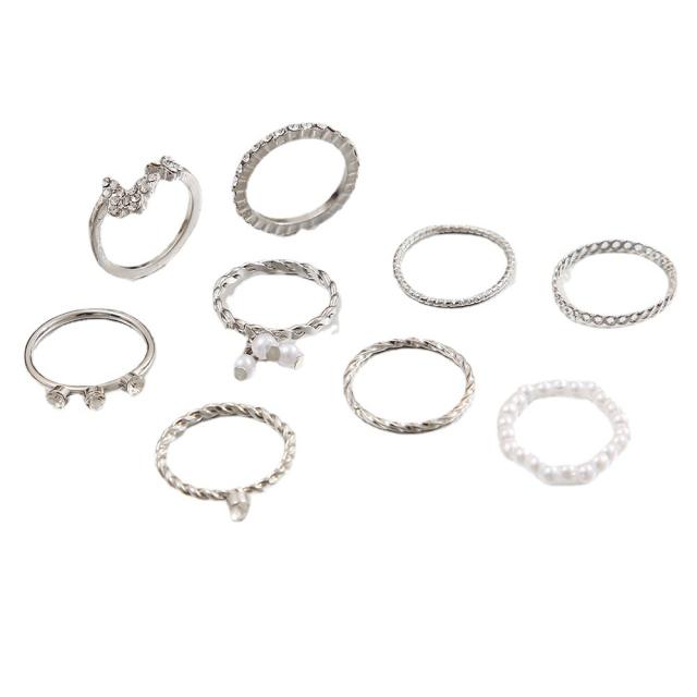 9pcs elegant stackable rings