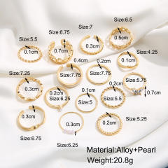 15pcs alloy stackable rings