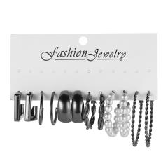 Creative silver color earring set