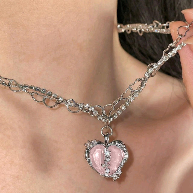 Creative heart pendant series necklace