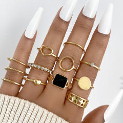 12pcs personality alloy stackable rings