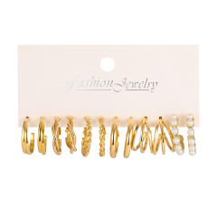 6 pair easy match alloy earring set