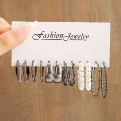 Creative silver color earring set