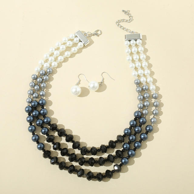 Creative imitation pearl bead jewelry set