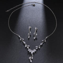 Concise cubic zircon wedding jewelry set
