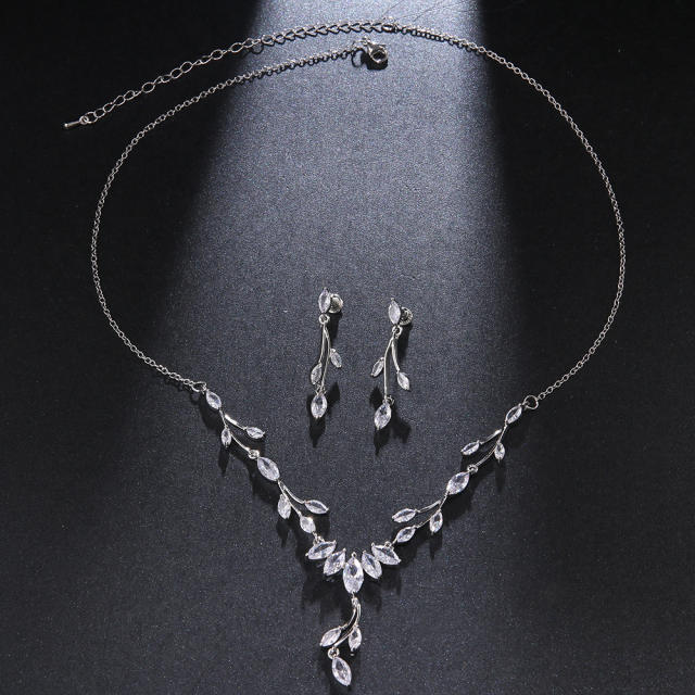Concise cubic zircon wedding jewelry set