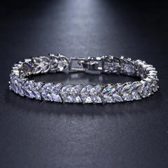 Luxury cubic zircon copper tennis bracelet