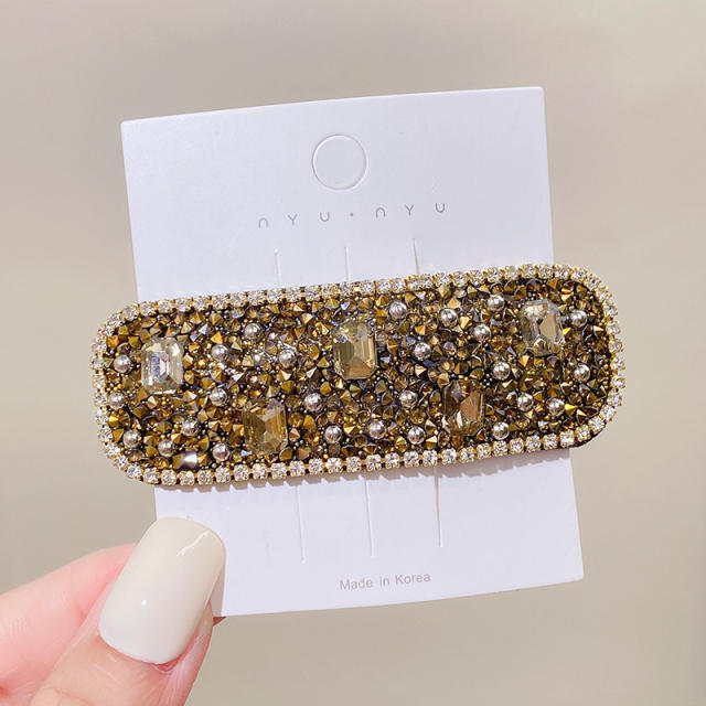 Korean fashion luxury rhinestone snap hair clips
