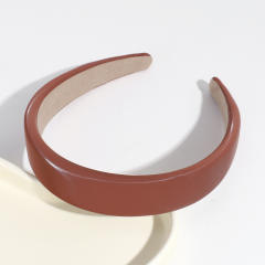 PU leather plain color padded headband