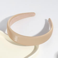 PU leather plain color padded headband