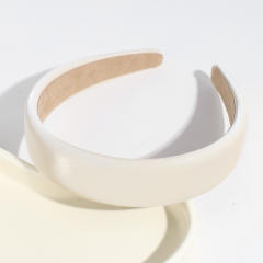 PU leather plain color padded headband