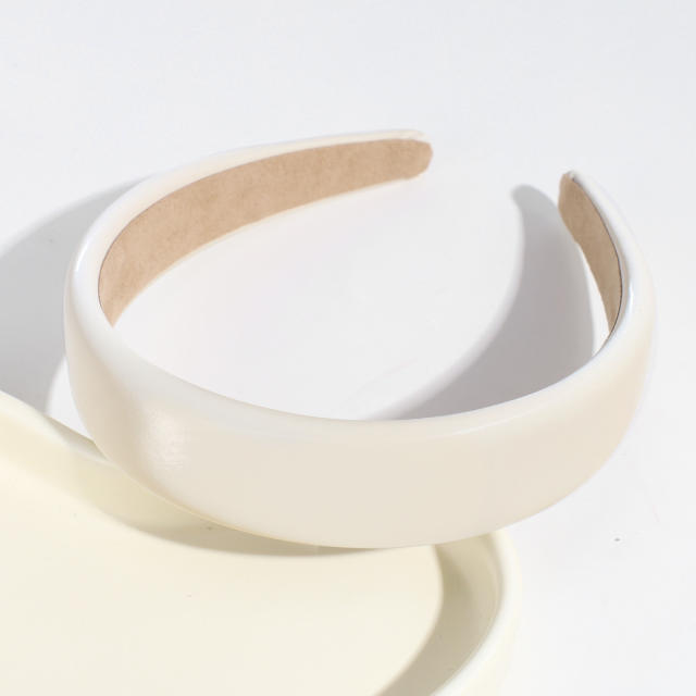 PU leather plain color padded headband