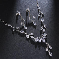 Concise cubic zircon wedding jewelry set