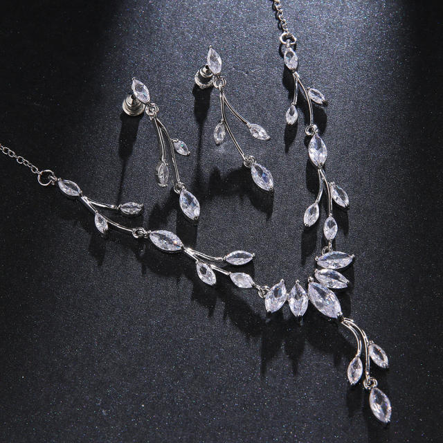 Concise cubic zircon wedding jewelry set