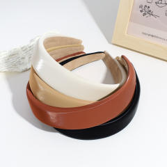 PU leather plain color padded headband