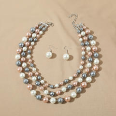 Creative imitation pearl bead jewelry set