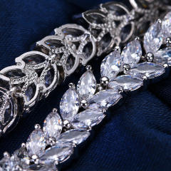Luxury cubic zircon copper tennis bracelet
