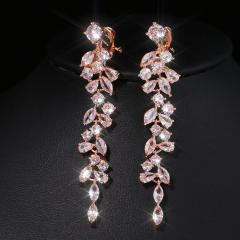 Occident fashion cubic zircon diamond clip on earrings